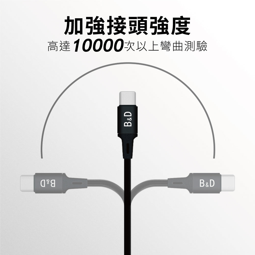 尼龍編織充電線 一盒2條 適用於快速充電 蘋果、安卓手機平板【Carster】