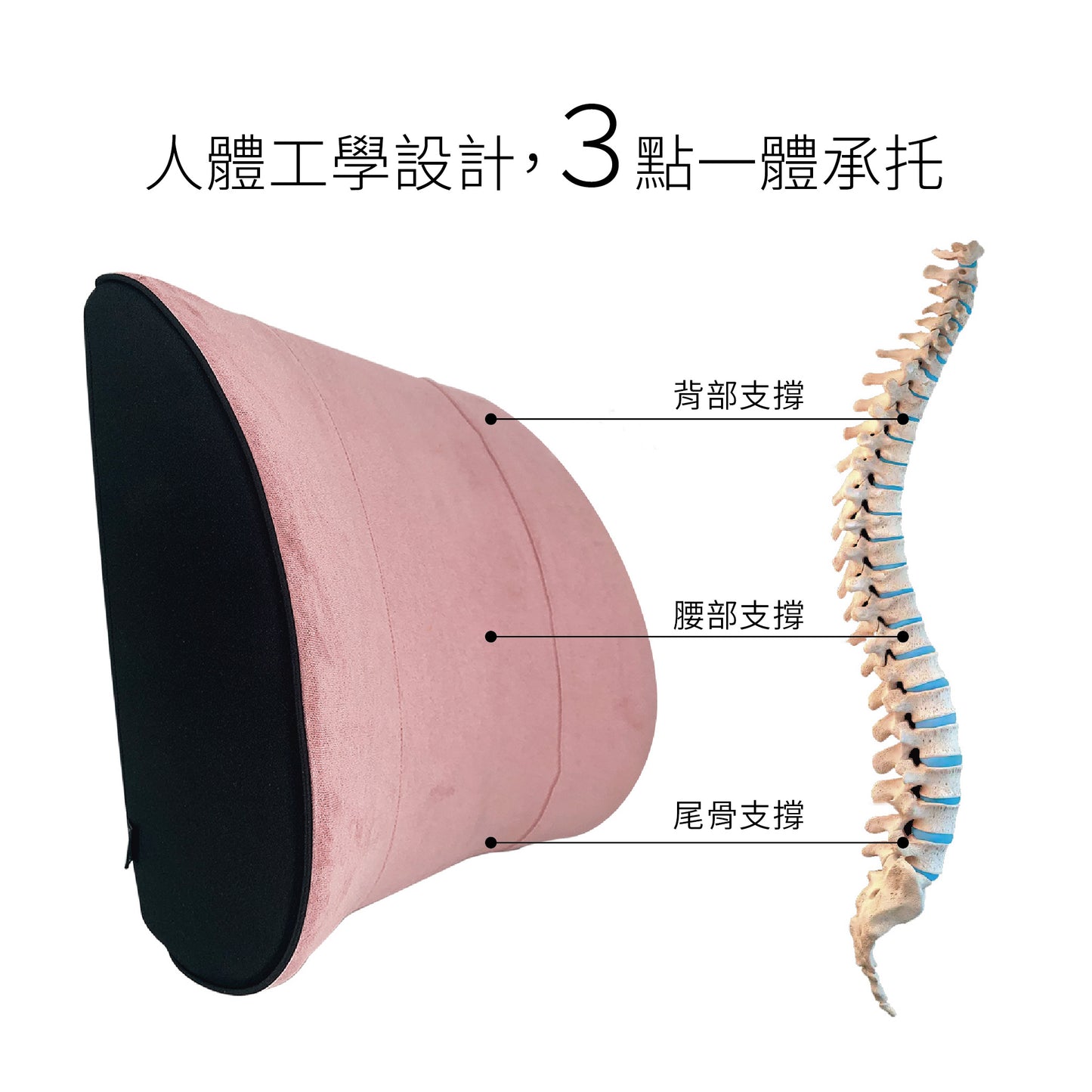 【Carster】可拆洗記憶棉汽車腰靠枕