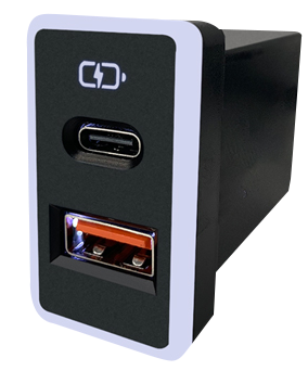 豐田TOYOTA 中型款變色燈 USB+TYPE-C 預留孔崁入式3.0快充