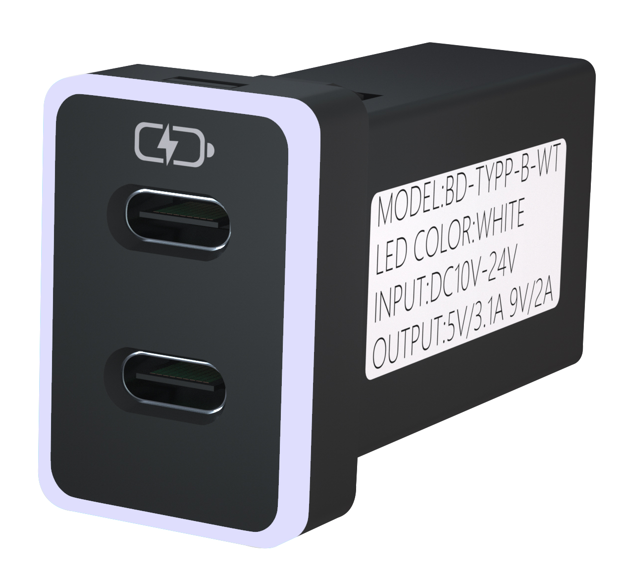 豐田TOYOTA 中型款變色燈 TYPE-C雙孔3.0快充「免挖孔」