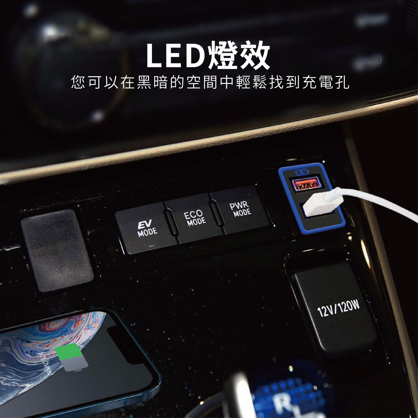 豐田TOYOTA 中型款3.0快充 USB+USB車充 崁入式車充預留孔