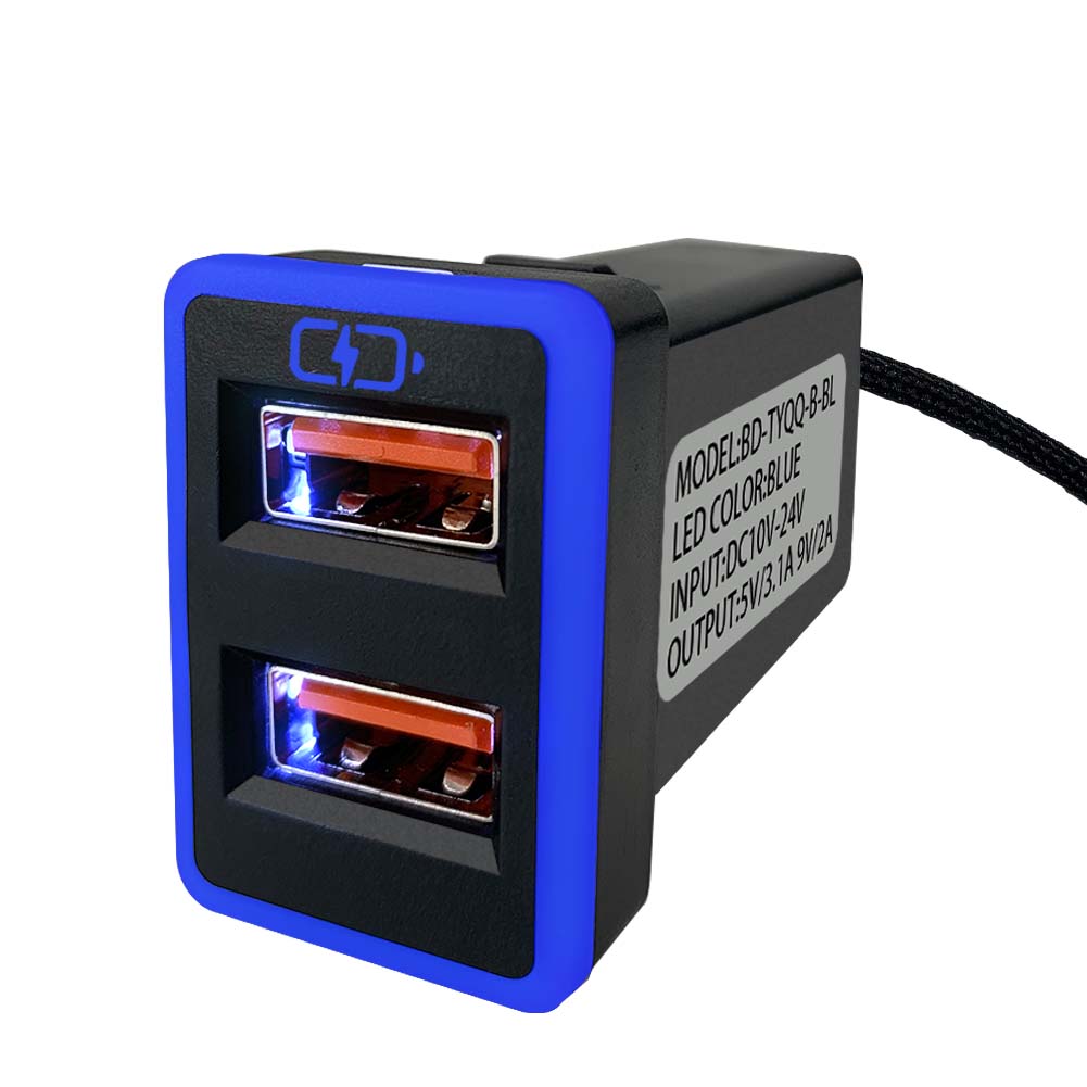 豐田TOYOTA 中型款3.0快充 USB+USB車充 崁入式車充預留孔