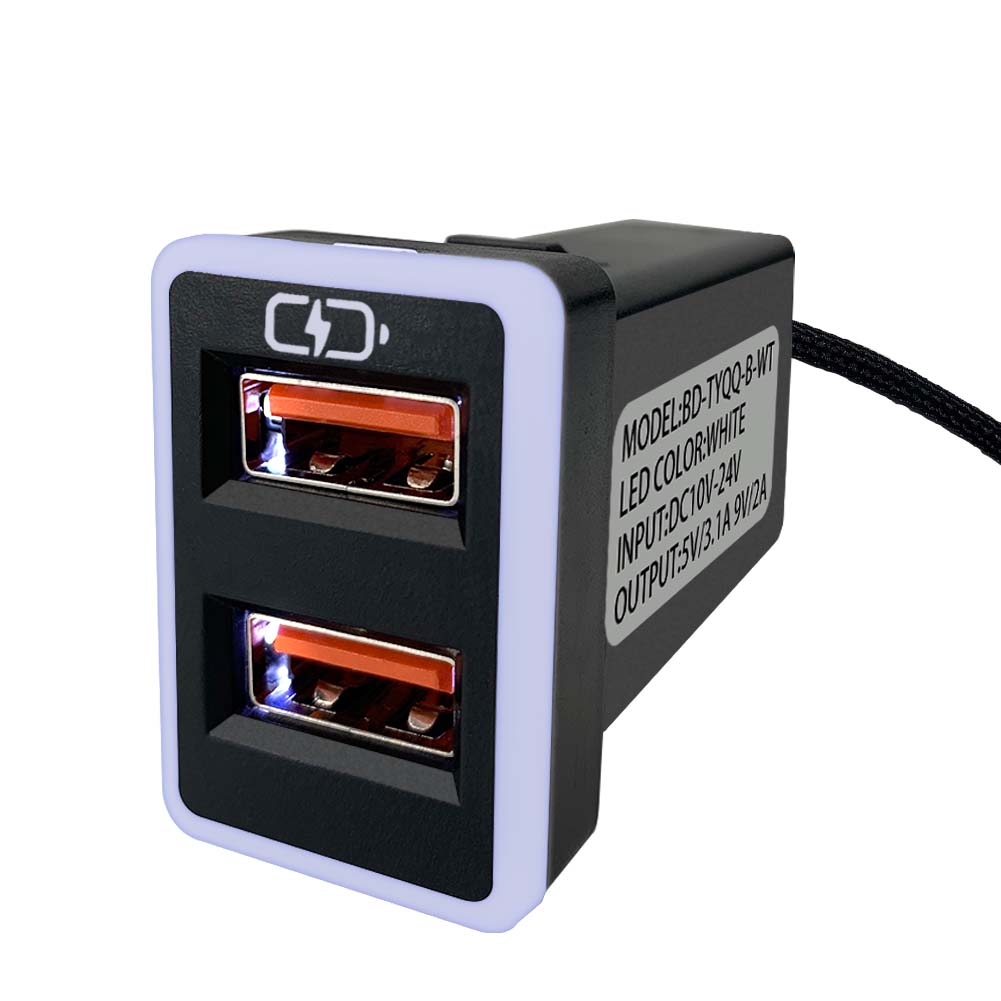 豐田TOYOTA 中型款3.0快充 USB+USB車充 崁入式車充預留孔