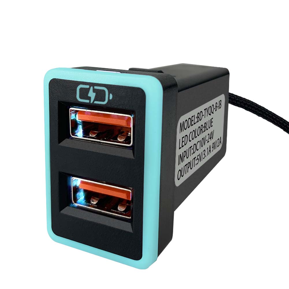 豐田TOYOTA 中型款3.0快充 USB雙孔車充「免挖孔」