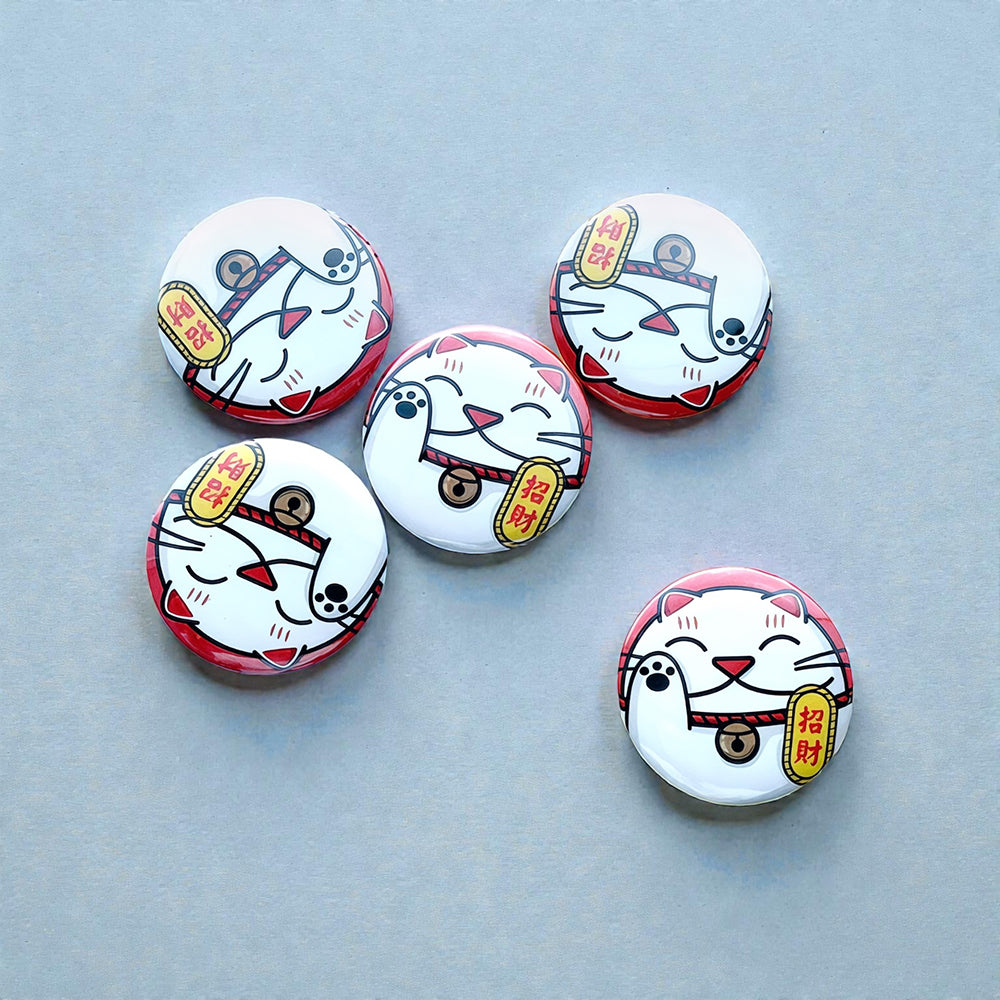 福氣招財貓胸章